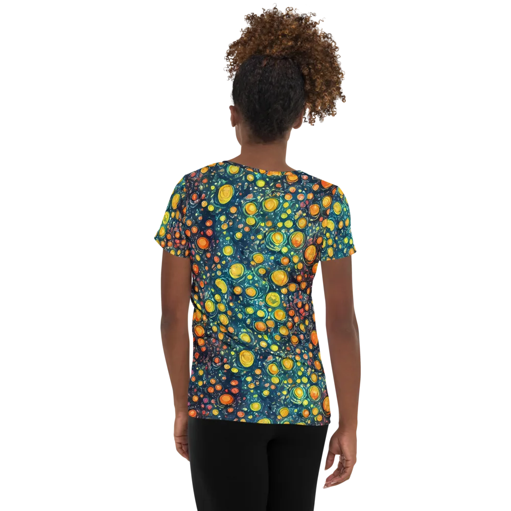 Starry Orbits on Women's Athletic T-Shirt — Back