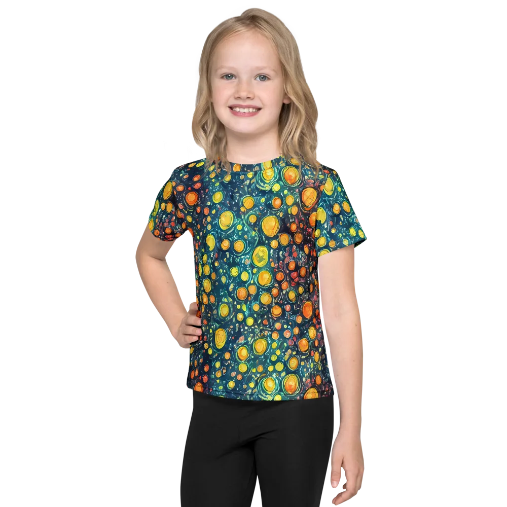 Starry Orbits on Kids Crew Neck T-Shirt — Front