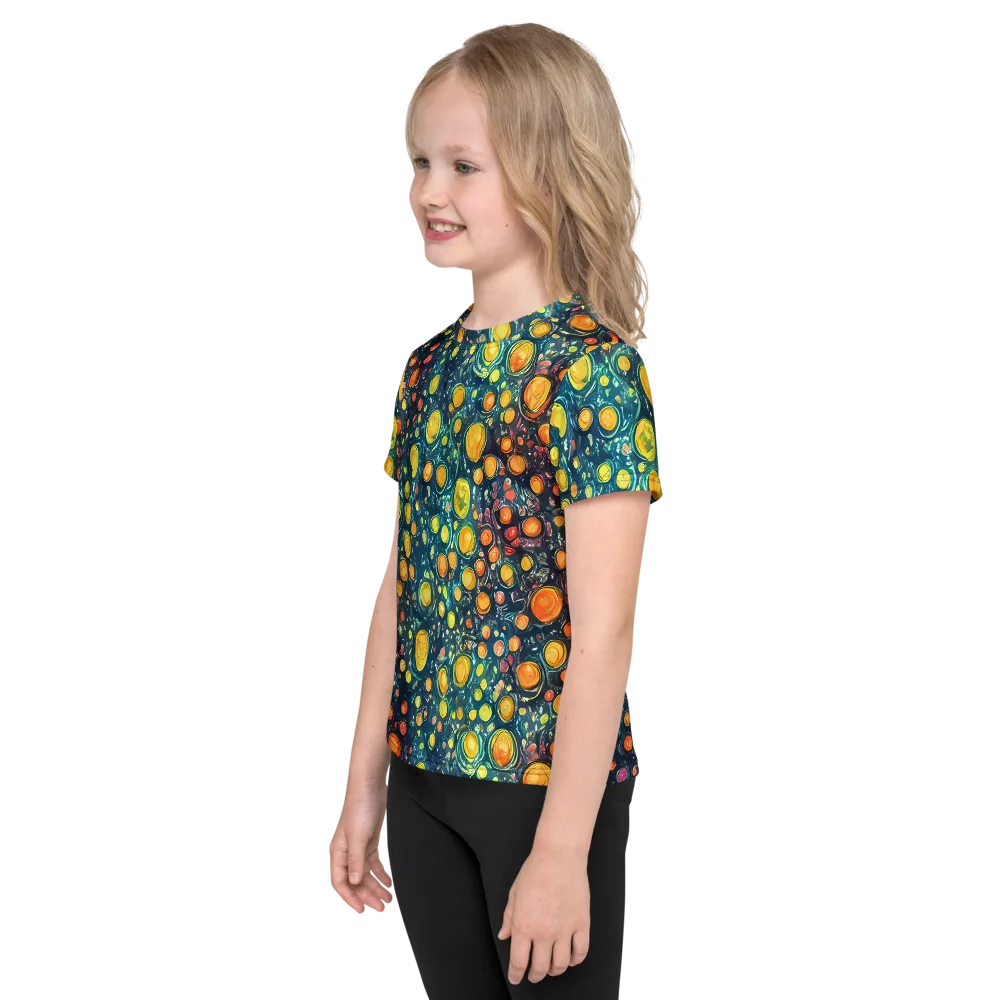 Starry Orbits on Kids Crew Neck T-Shirt — Left