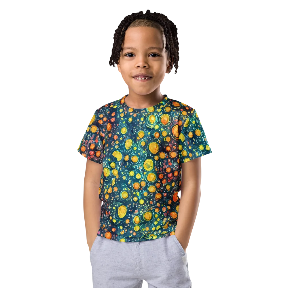 Starry Orbits on Kids Crew Neck T-Shirt — Front