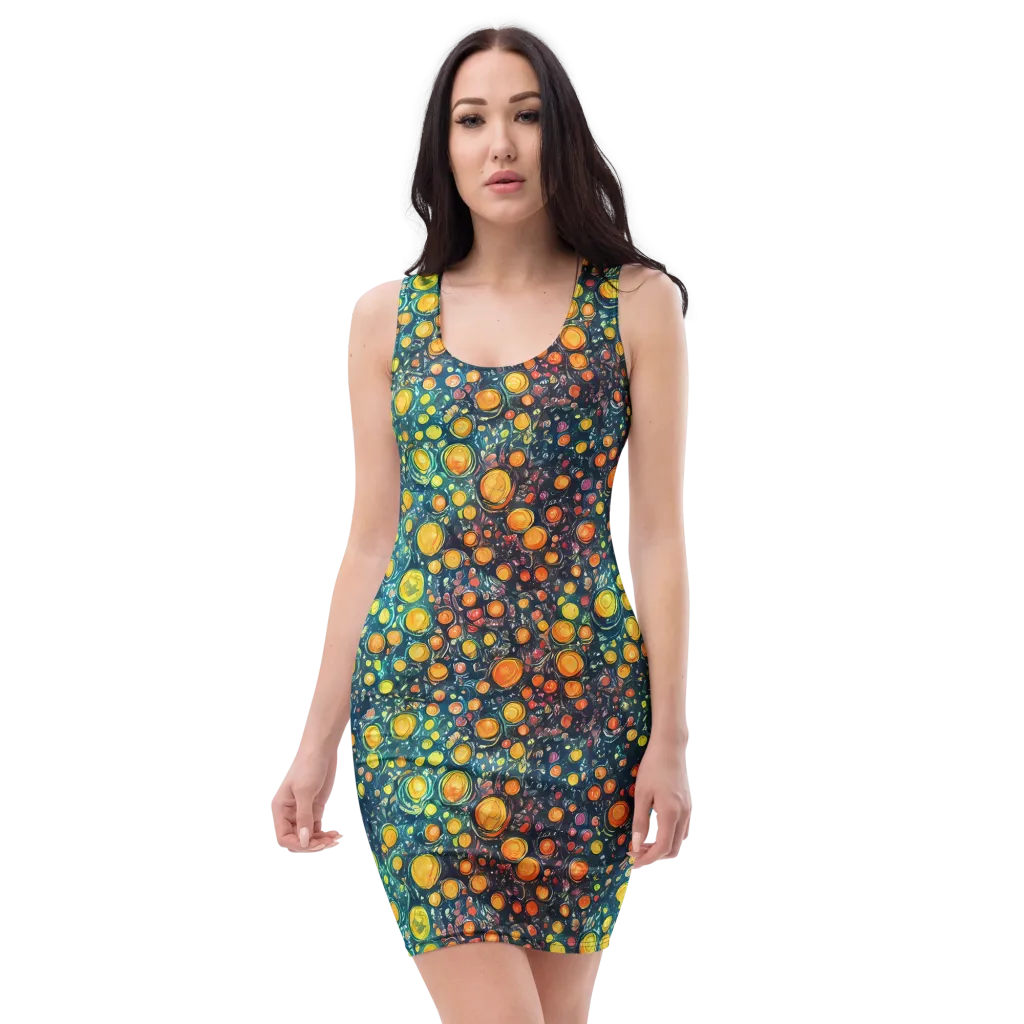 Starry Orbits on Bodycon Dress — Front