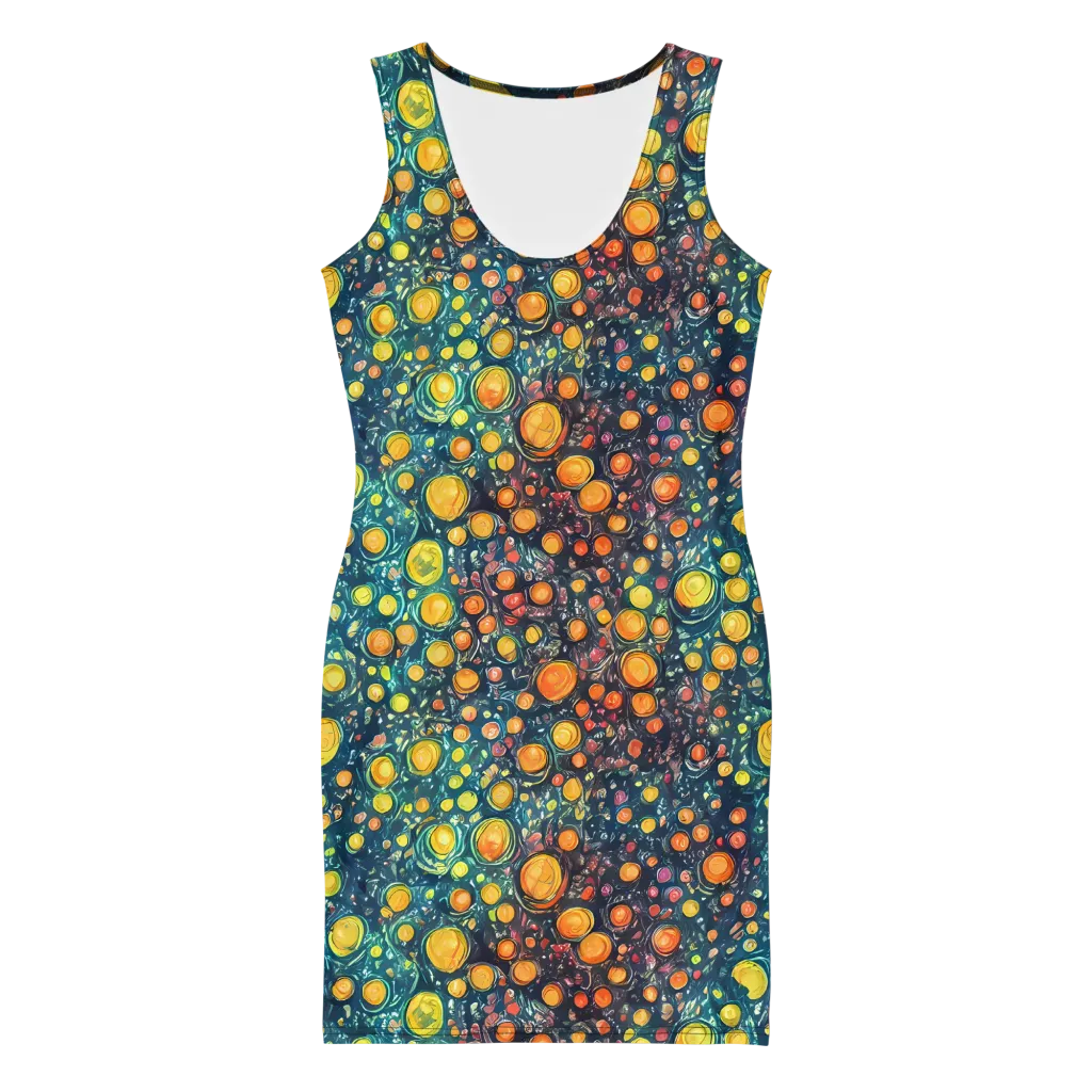Starry Orbits on Bodycon Dress — Front