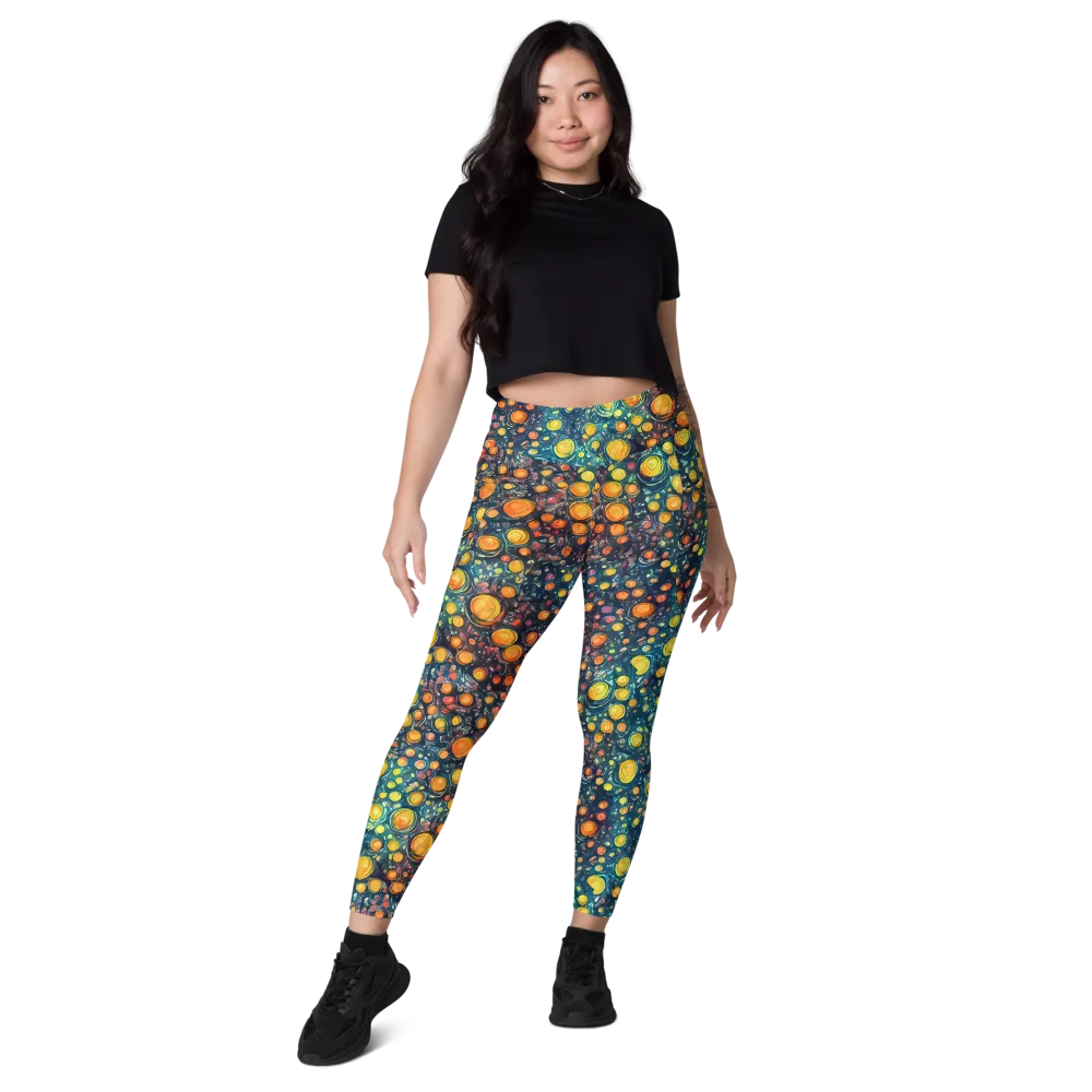 Starry Orbits on Leggings with Pockets — Front