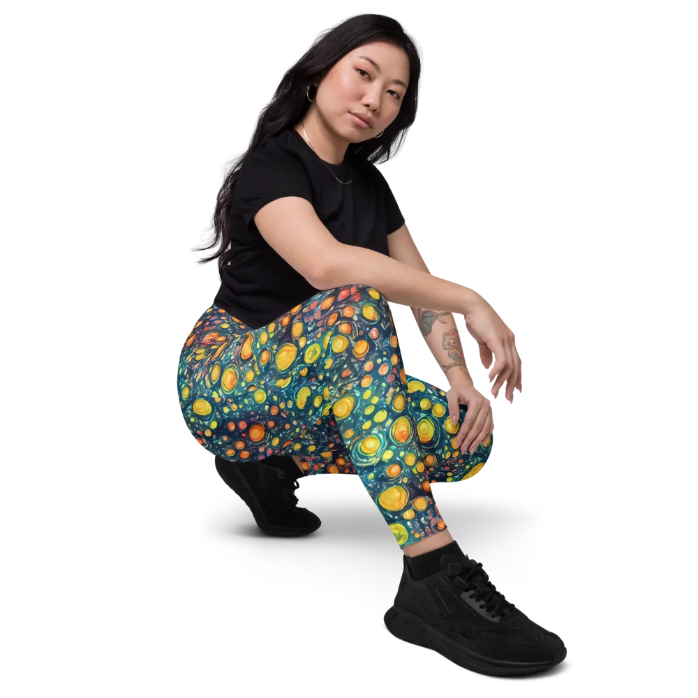 Starry Orbits on Leggings with Pockets — Right Front