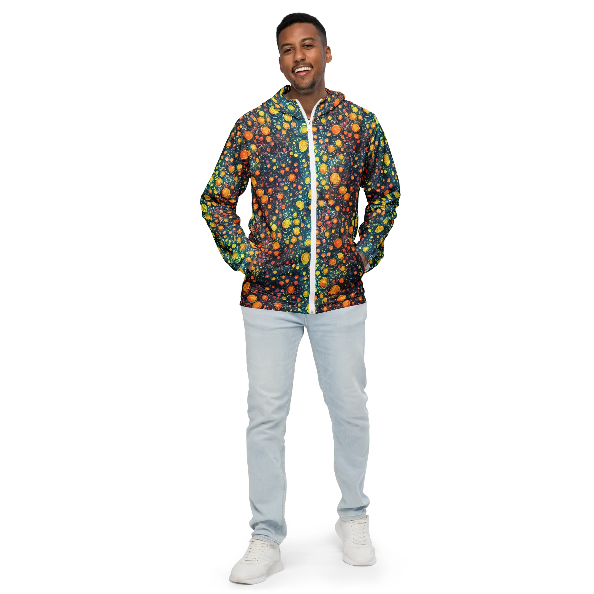 Starry Orbits on Men's Windbreaker — Front