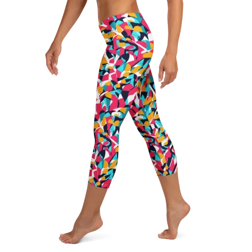 Neon Figure Flux on a Capri Leggings