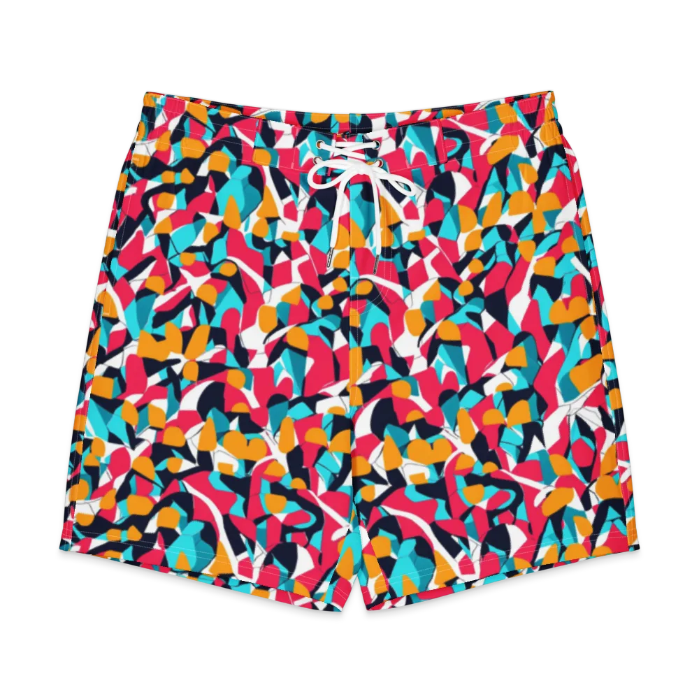 Neon Figure Flux on Men's Board Shorts — Front