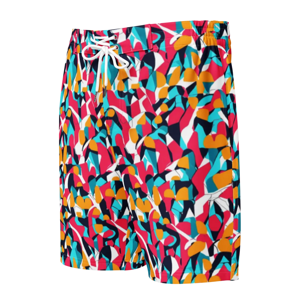 Neon Figure Flux on Men's Board Shorts — Front