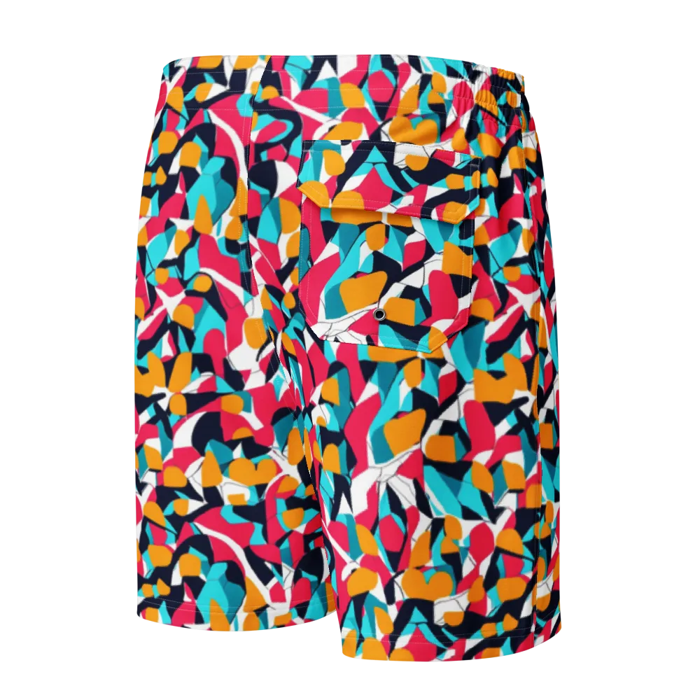 Neon Figure Flux on Men's Board Shorts — Back