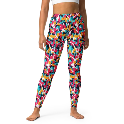 Neon Figure Flux on a Yoga Leggings