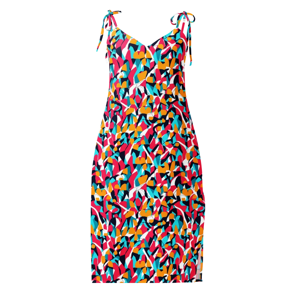 Neon Figure Flux on Slip Dress — Front