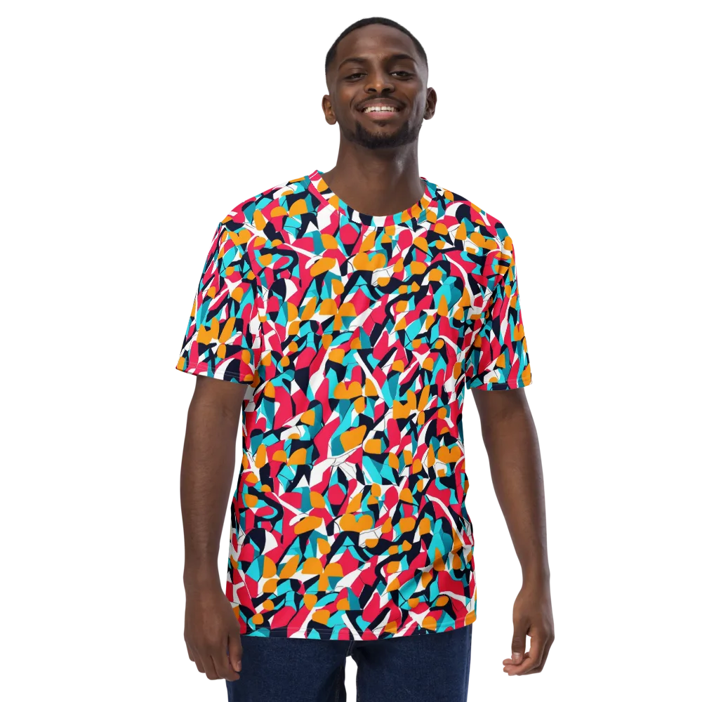 Neon Figure Flux on Men's Crew Neck T-Shirt — Front