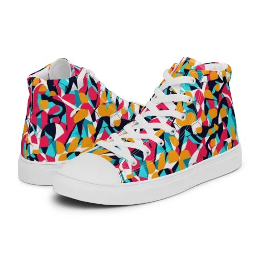 Neon Figure Flux on a Men's High Top Canvas Shoes