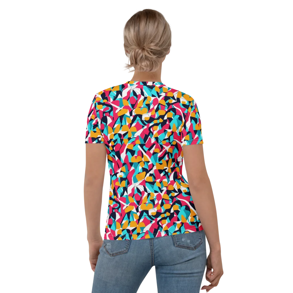 Neon Figure Flux on Women's Crew Neck T-Shirt — Back