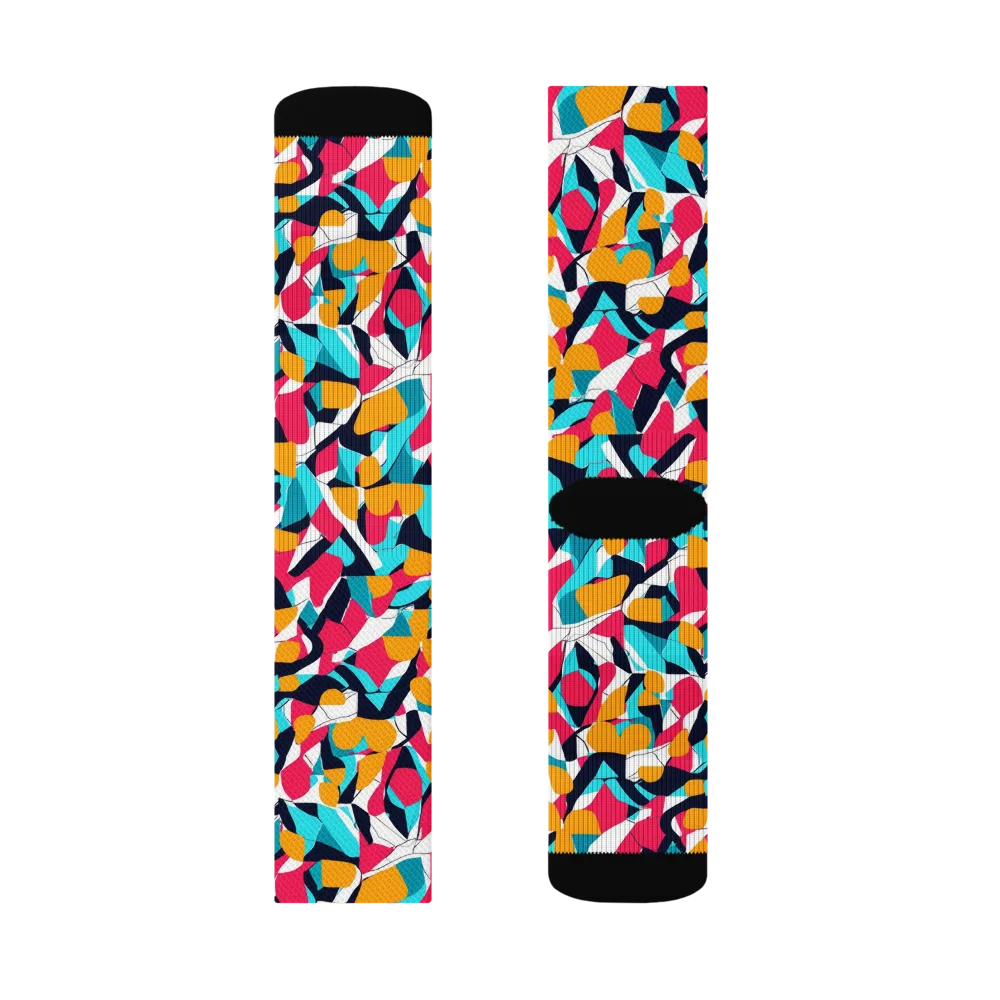 Neon Figure Flux on Socks — Left Sock
