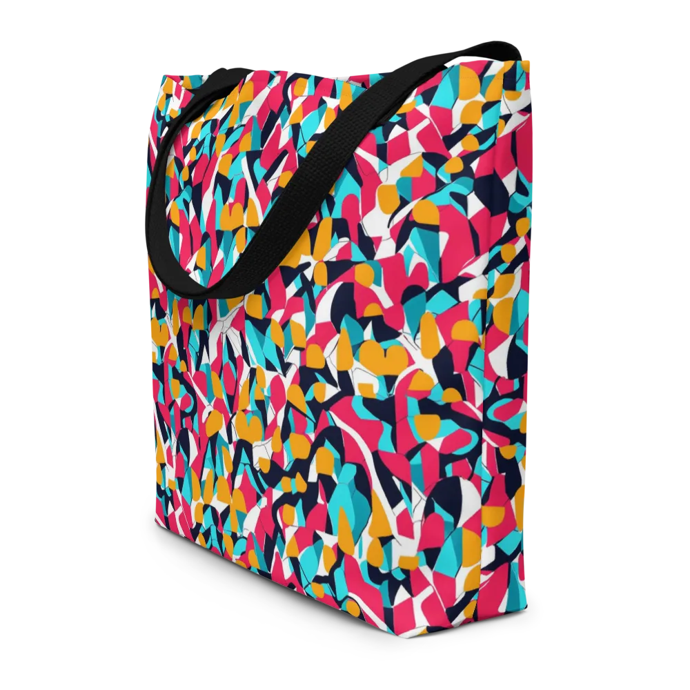 Neon Figure Flux on Large Tote Bag W/ Pocket — Front