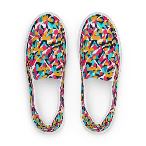 Neon Figure Flux on a Women's Slip-On Canvas Shoes