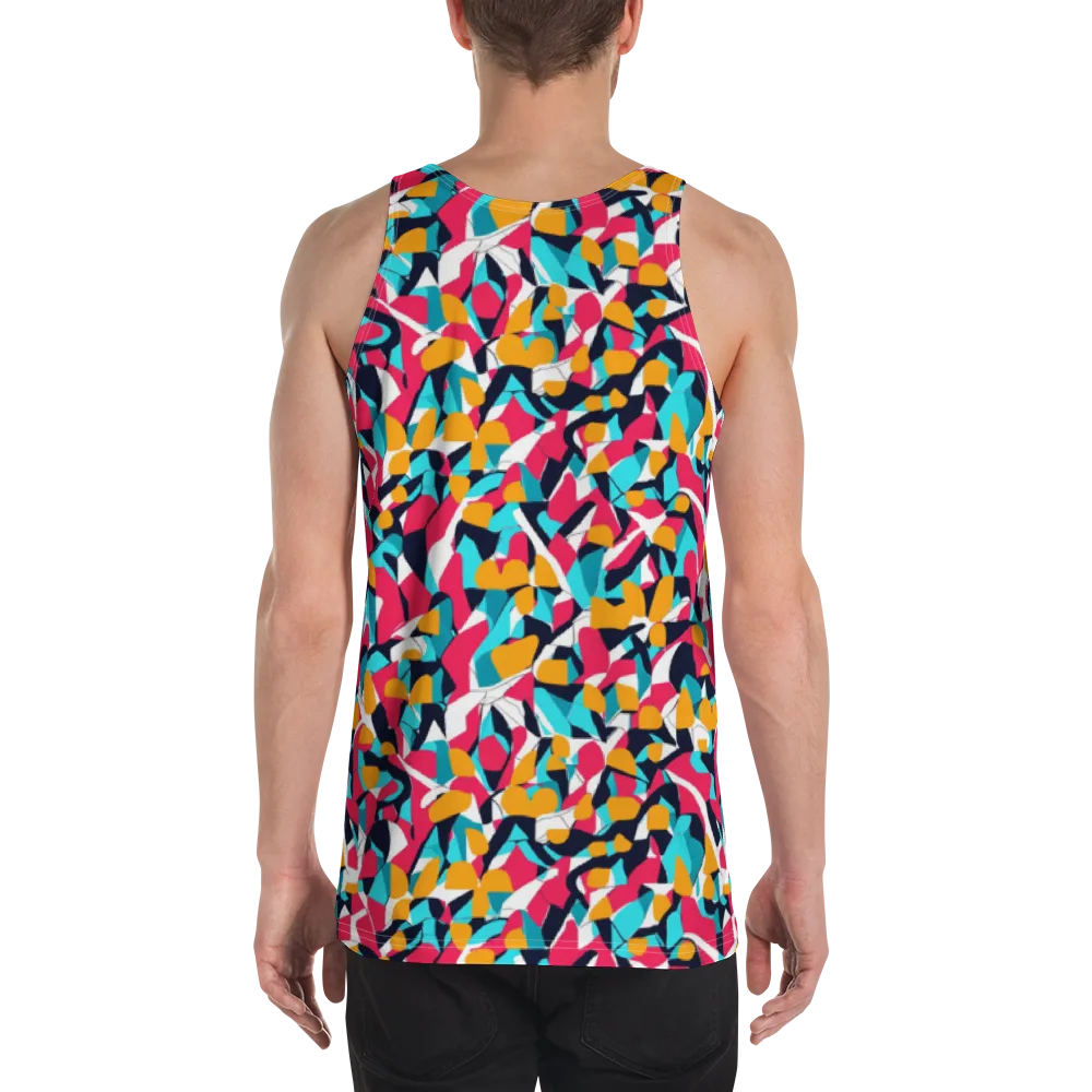 Neon Figure Flux on Men's Tank Top — Back