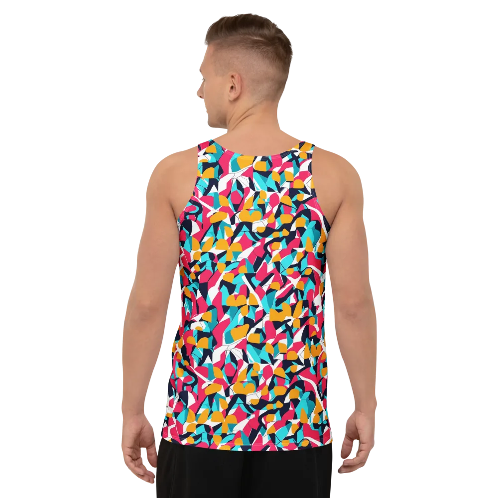 Neon Figure Flux on Men's Tank Top — Back
