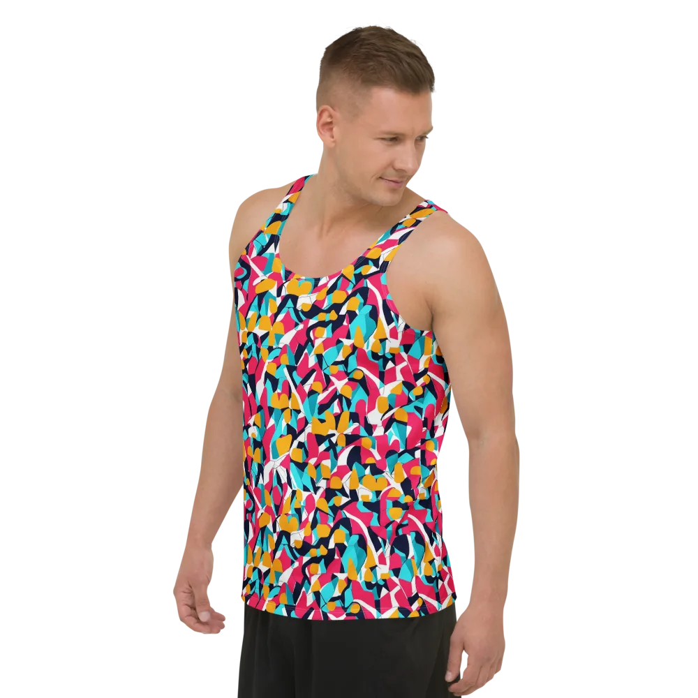 Neon Figure Flux on Men's Tank Top — Left Front