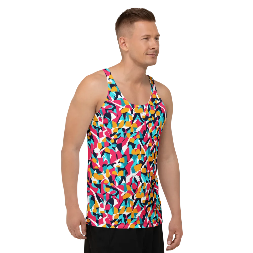 Neon Figure Flux on Men's Tank Top — Right Front