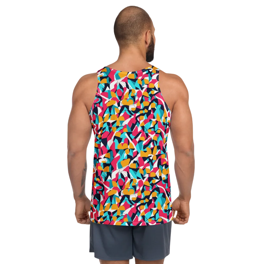 Neon Figure Flux on Men's Tank Top — Back