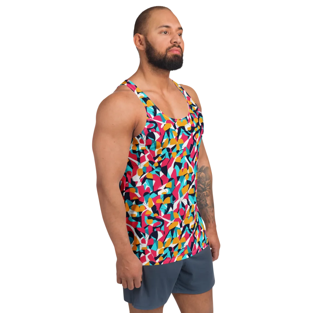 Neon Figure Flux on Men's Tank Top — Right Front