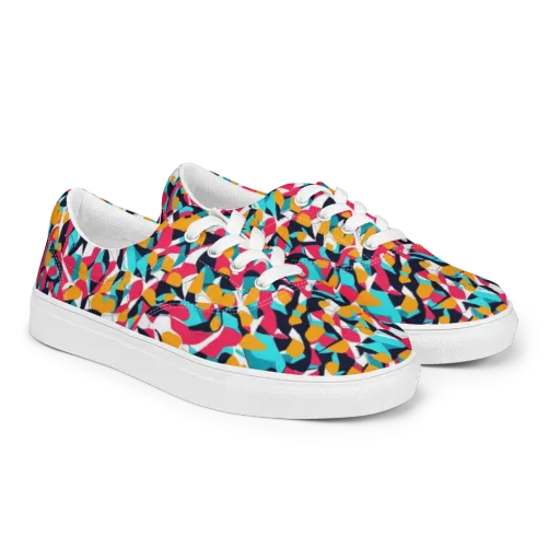 Neon Figure Flux on a Men's Lace-Up Canvas Shoes
