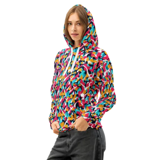 Neon Figure Flux on a Cotton Hoodie