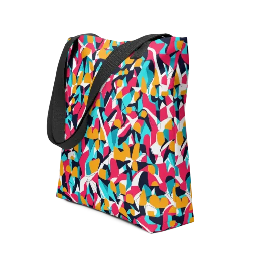 Neon Figure Flux on a Tote Bag