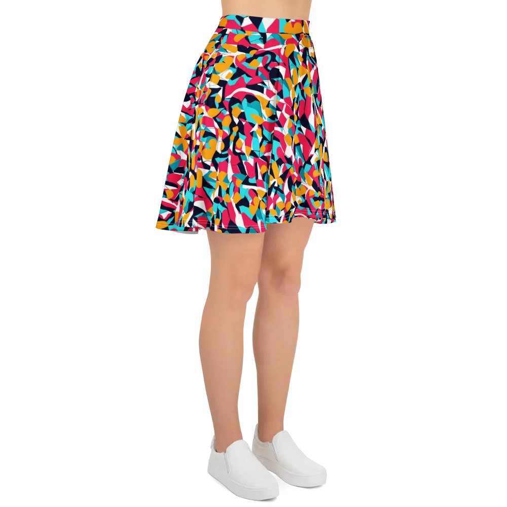 Neon Figure Flux on Skater Skirt — Right
