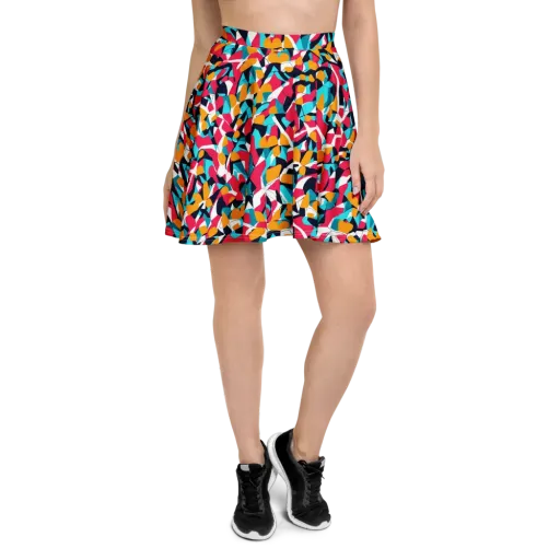 Neon Figure Flux on a Skater Skirt