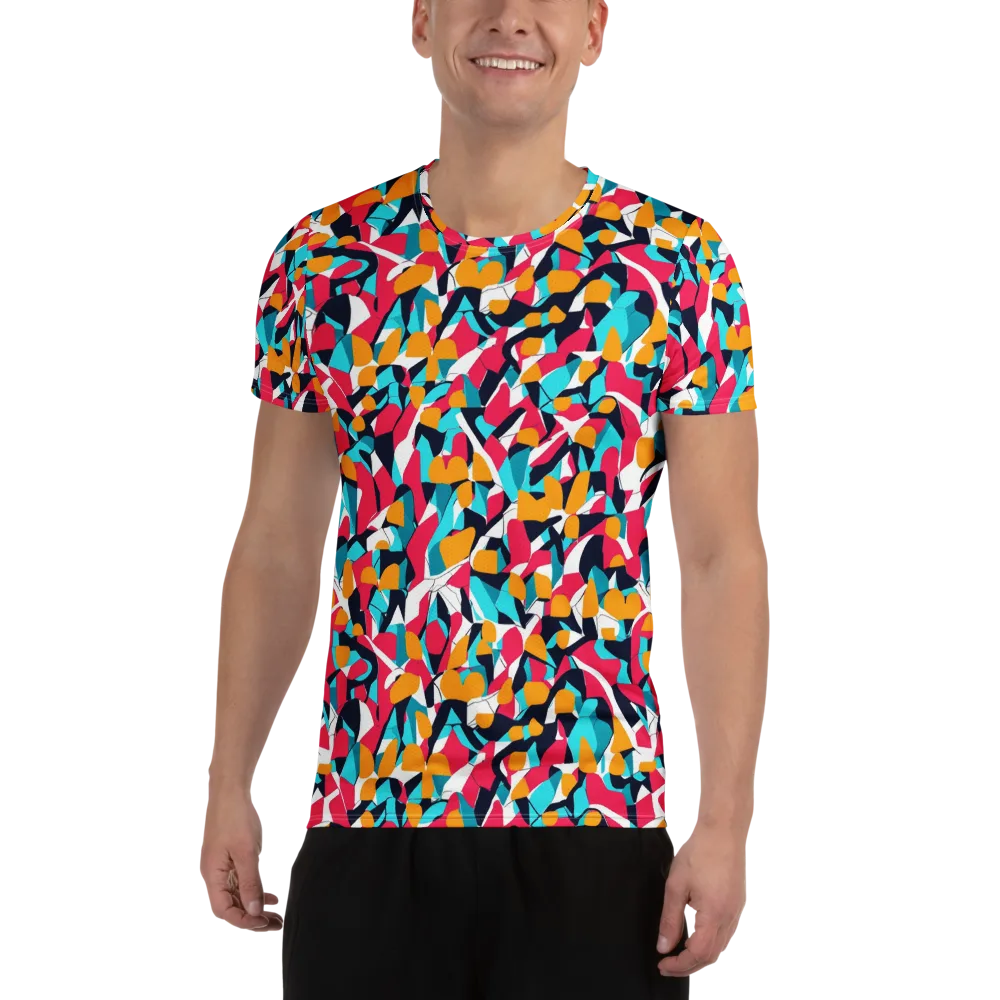 Neon Figure Flux on Men's Athletic T-Shirt — Front