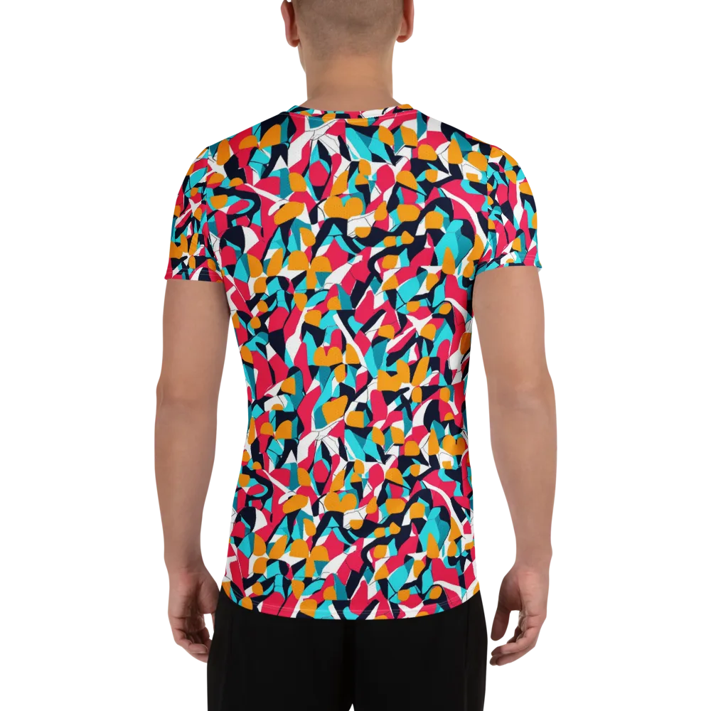 Neon Figure Flux on Men's Athletic T-Shirt — Back