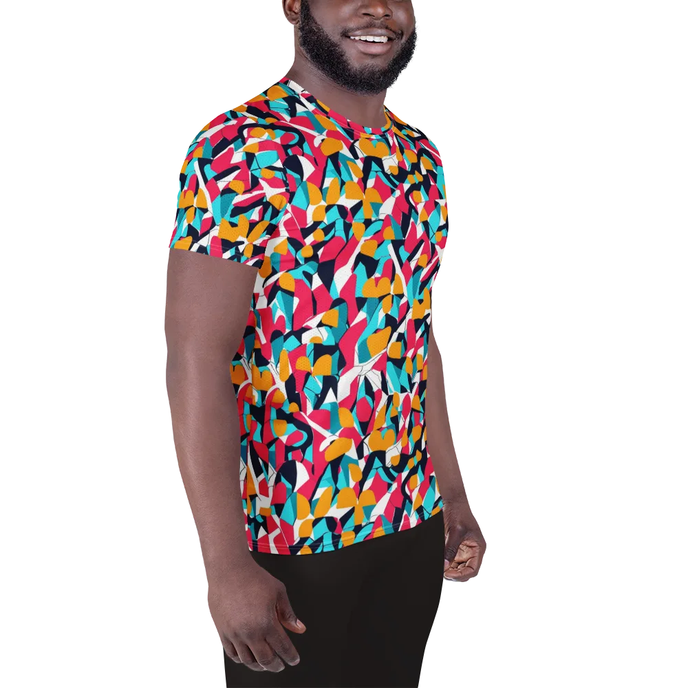 Neon Figure Flux on Men's Athletic T-Shirt — Right