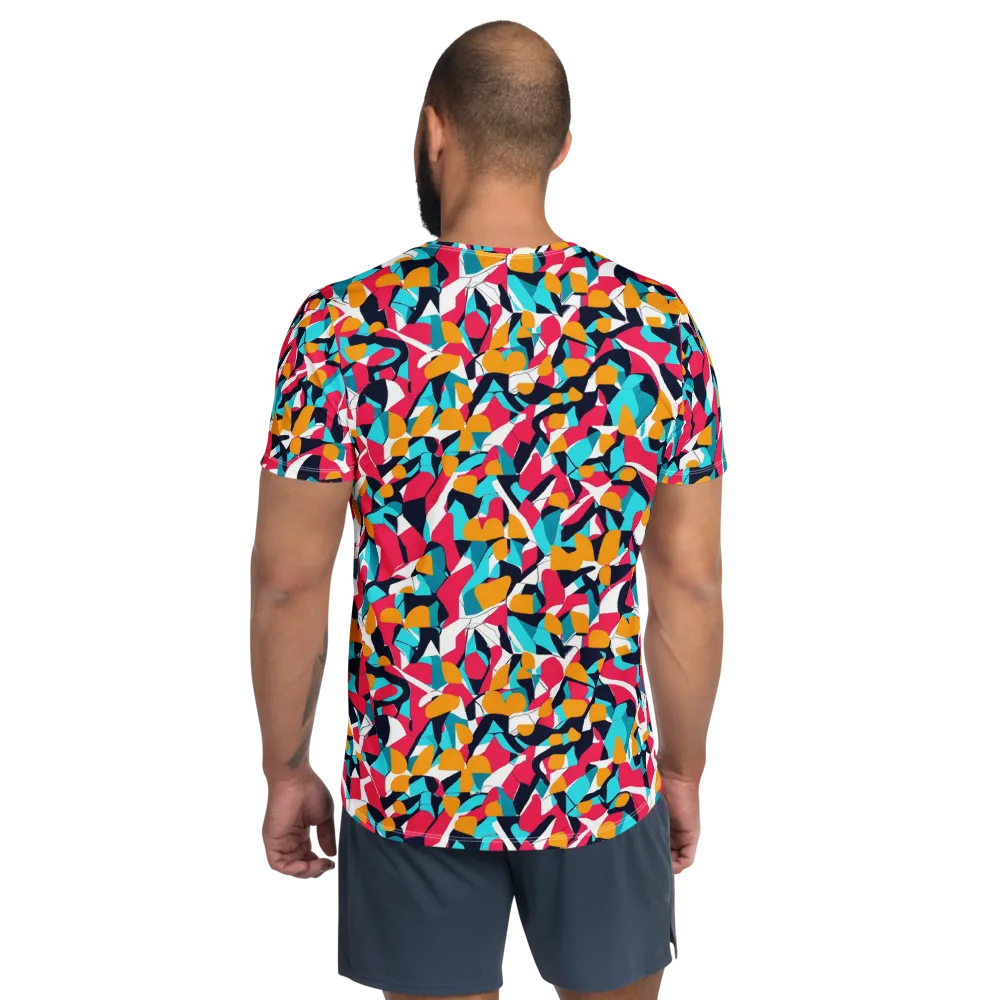 Neon Figure Flux on Men's Athletic T-Shirt — Back