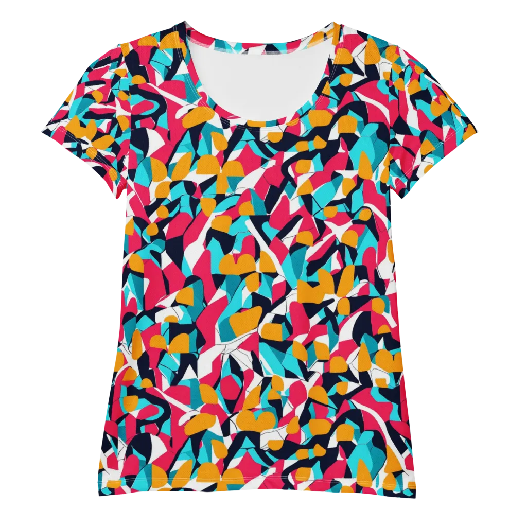 Neon Figure Flux on Women's Athletic T-Shirt — Front