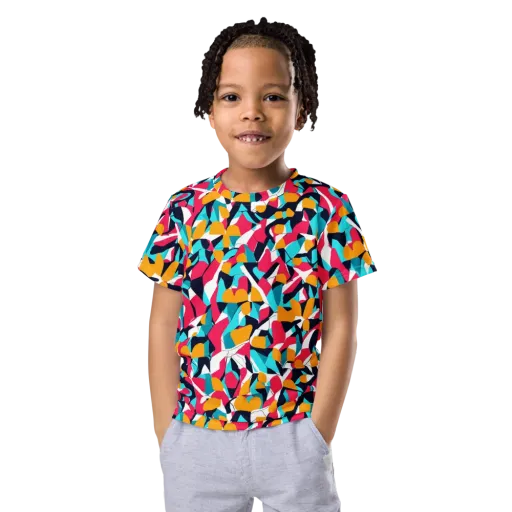 Neon Figure Flux on a Kids Crew Neck T-Shirt
