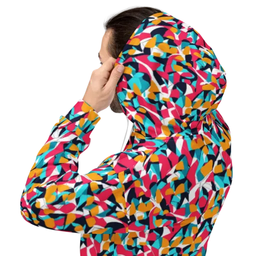 Neon Figure Flux on a Hoodie