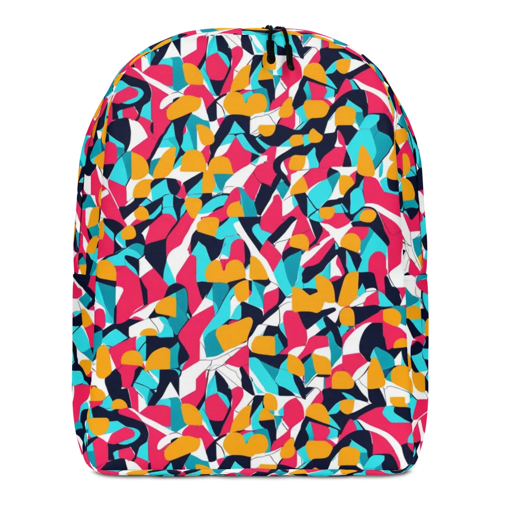 Neon Figure Flux on Minimalist Backpack — Front