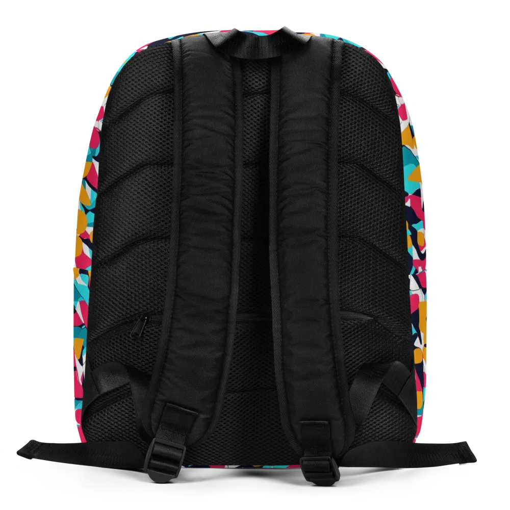 Neon Figure Flux on Minimalist Backpack — Back