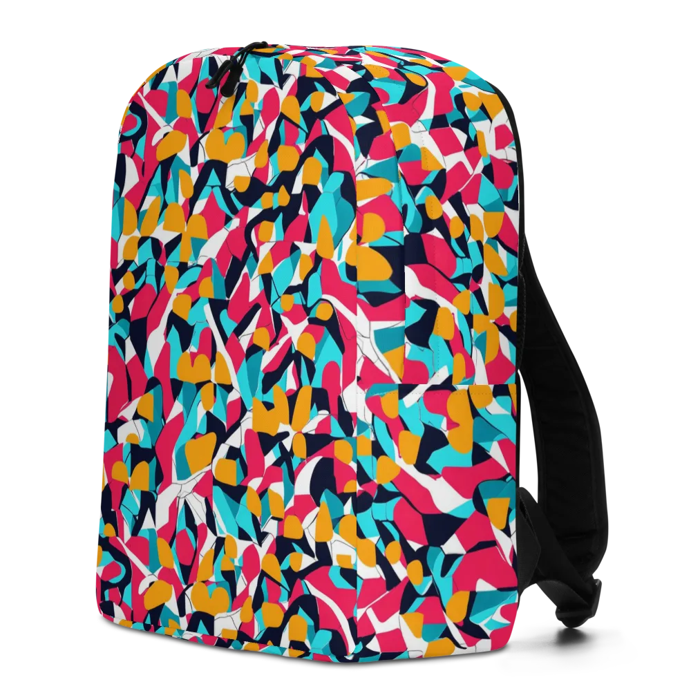 Neon Figure Flux on Minimalist Backpack — Left