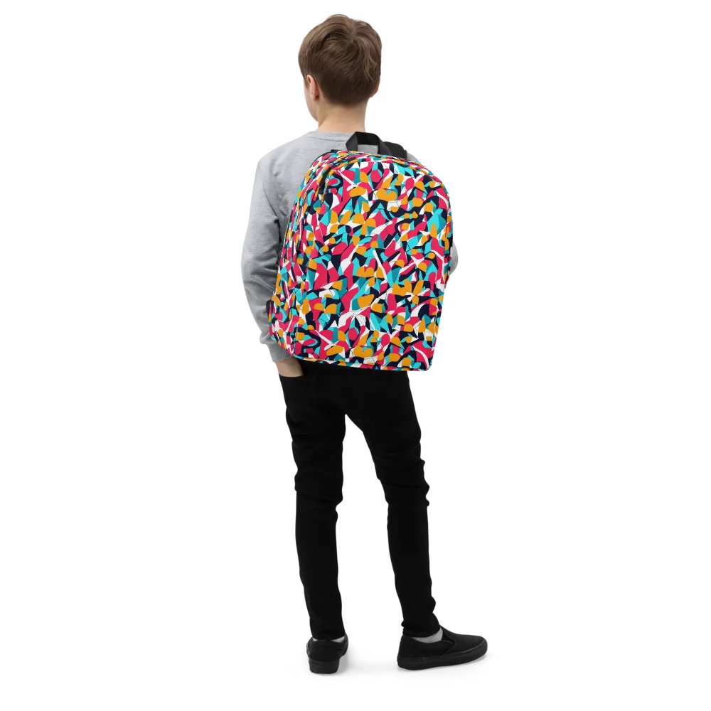 Neon Figure Flux on Minimalist Backpack — Right Front