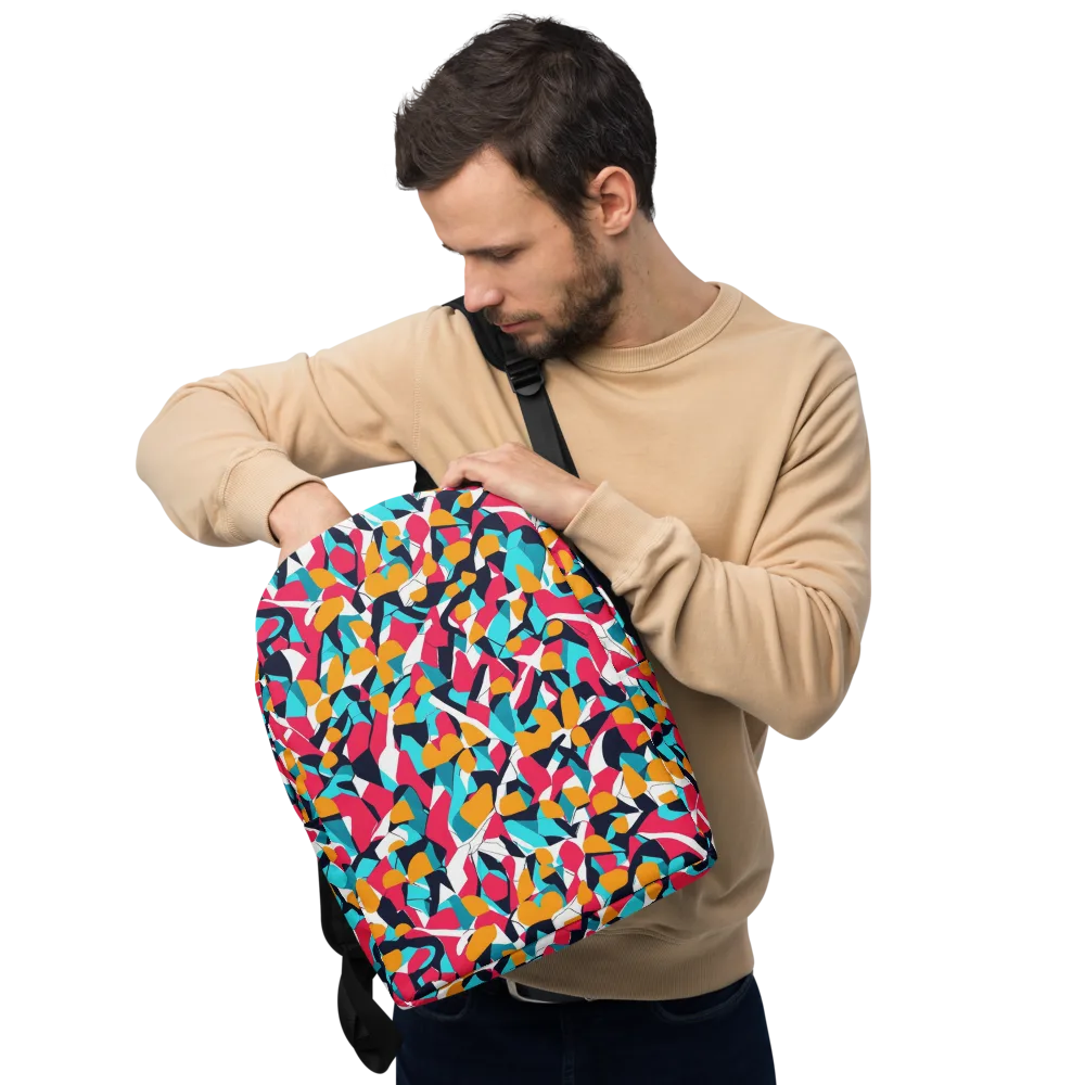 Neon Figure Flux on Minimalist Backpack — Front