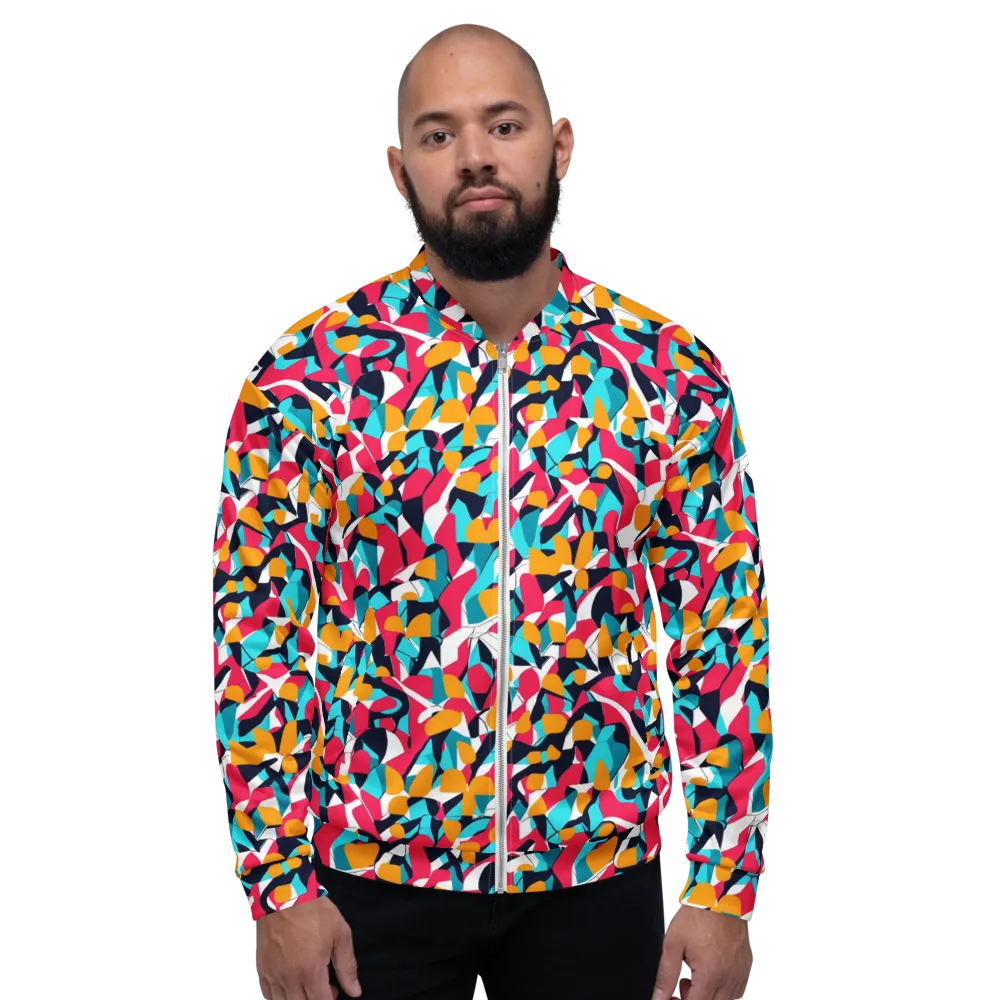 Neon Figure Flux on Bomber Jacket — Front
