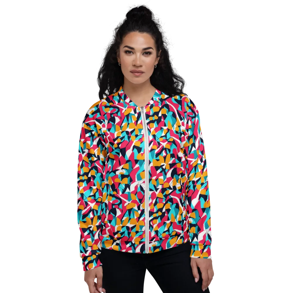 Neon Figure Flux on Bomber Jacket — Front
