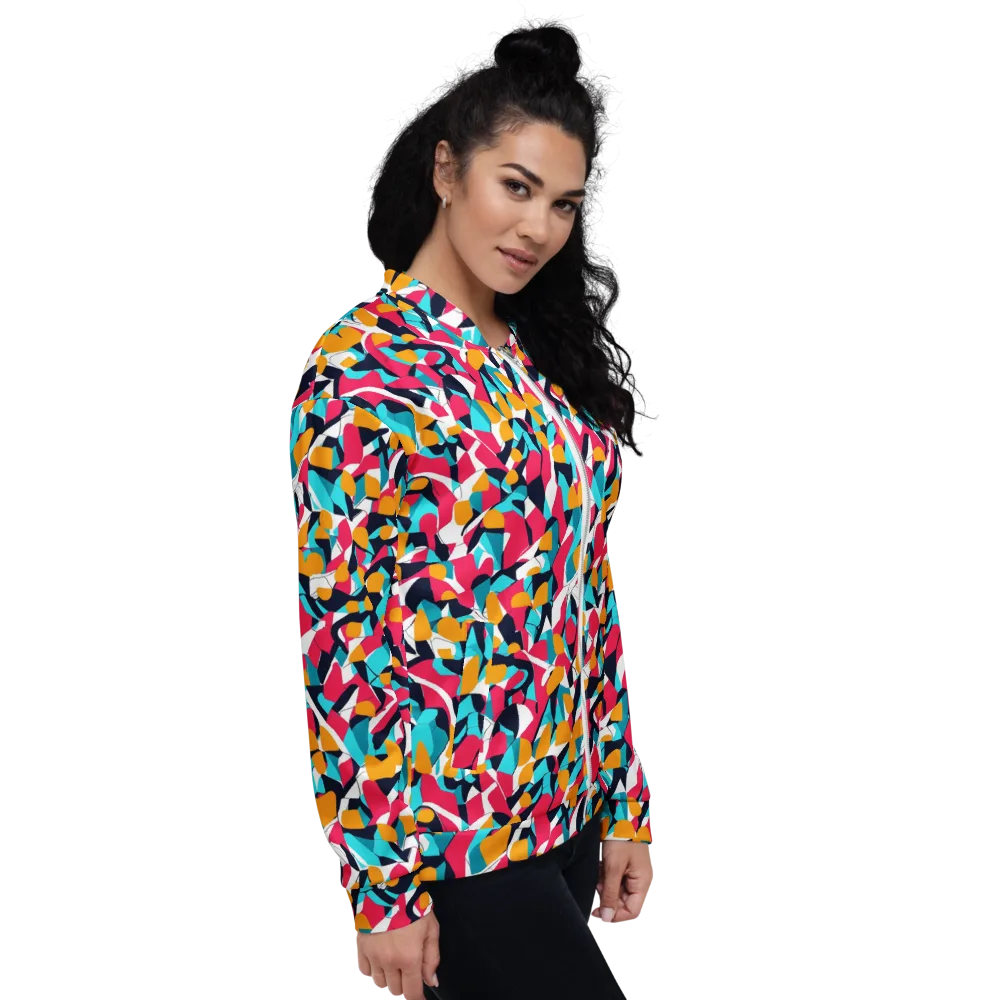Neon Figure Flux on Bomber Jacket — Right