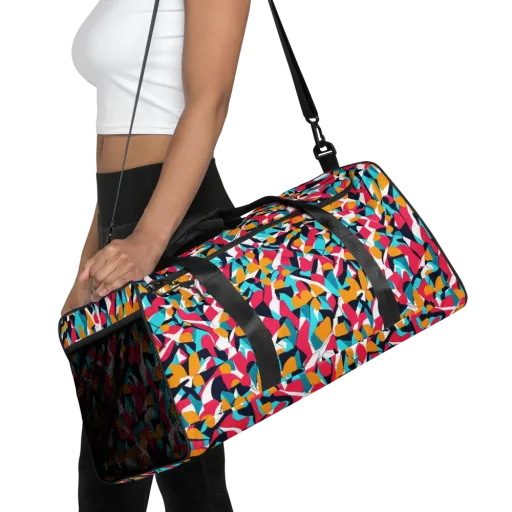 Neon Figure Flux on a Duffle Bag