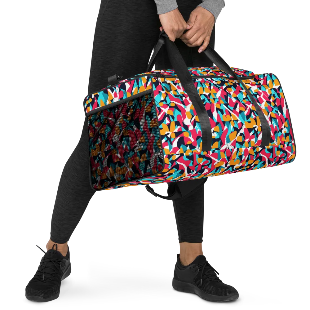 Neon Figure Flux on Duffle Bag — Right Front