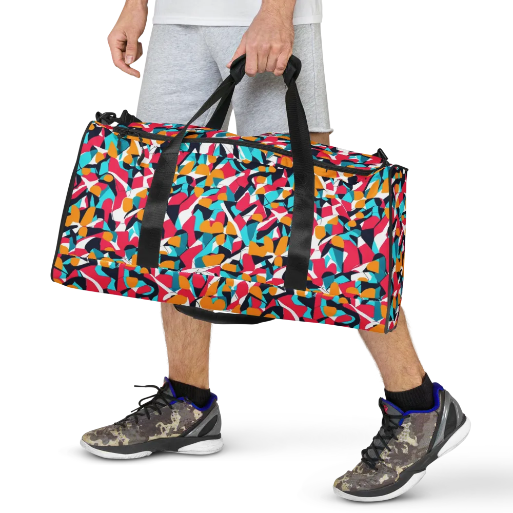 Neon Figure Flux on Duffle Bag — Front